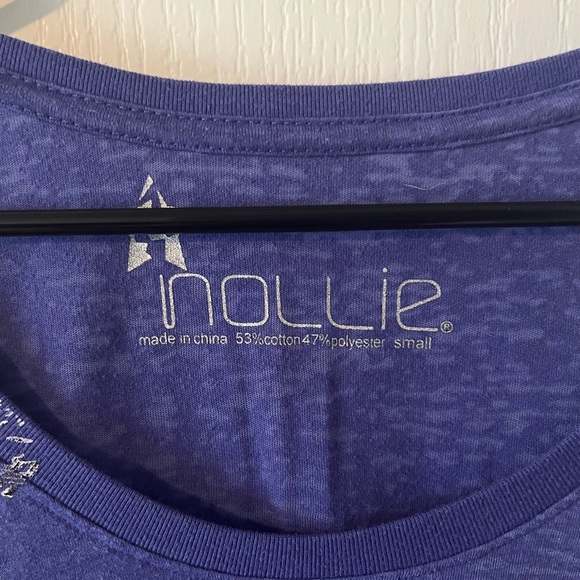 S Woman’s Tee with Feather Design on Shoulder - Picture 3 of 4